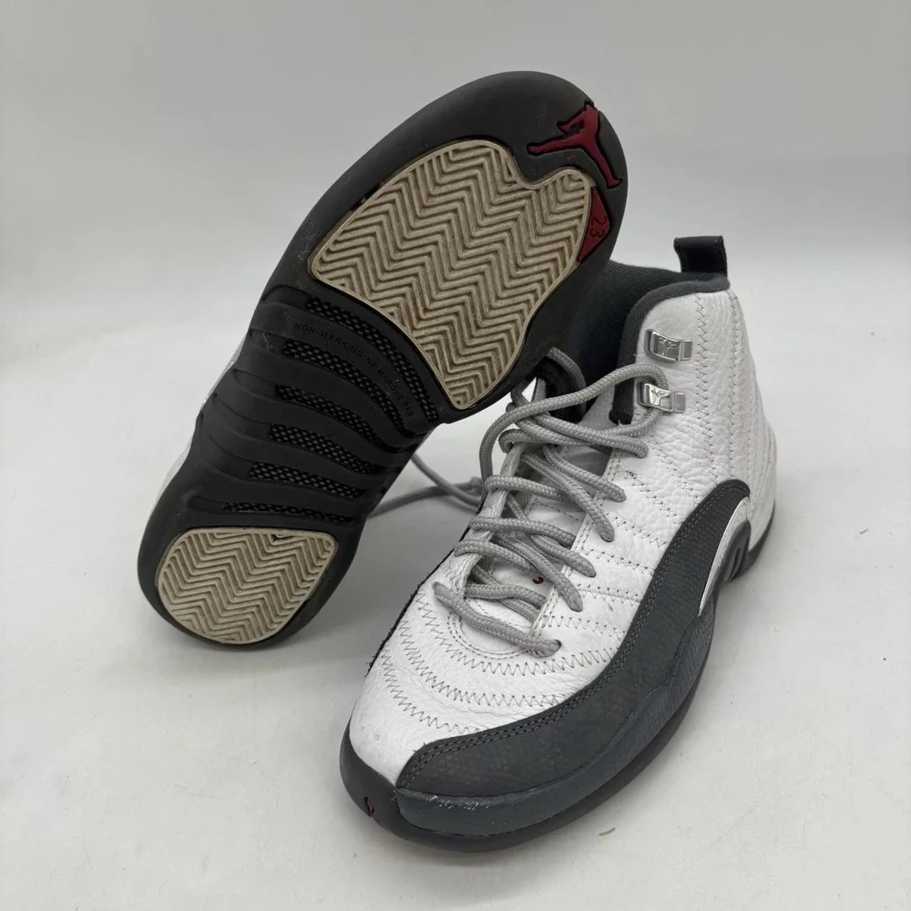 Nike Air Jordan 12 RETRO GS Shoes White Kids 6.5Y Youth 153265-160 No Insoles